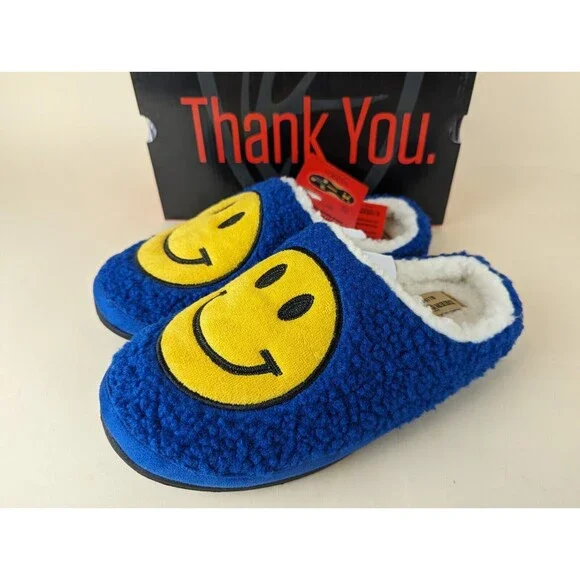 DEER STAGS Smiley Slippers Mens 9 M Blue Memory Foam Indoor Outdoor Shoes NWB - Picture 8 of 16